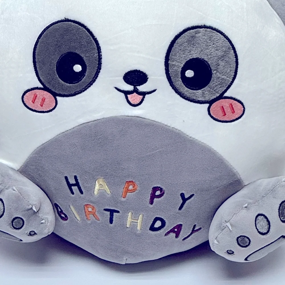 New! Large Happy Birthday Stuffed Animal Adorable Panda Plush Toy w/ Party Hat
